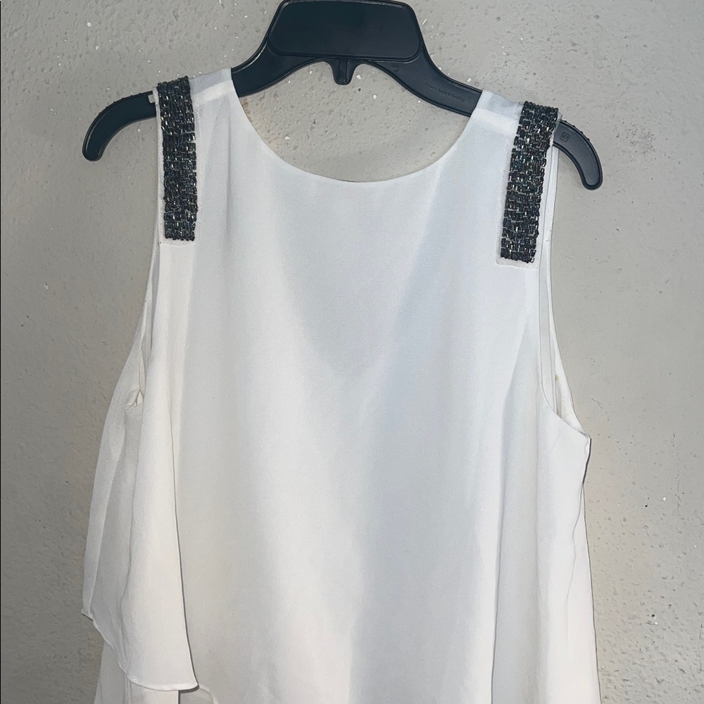 My Michelle Ivory Layered Blouse with Dark Embellishments - Picture 6 of 7